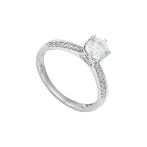 Nhẫn Vàng trắng đính đá